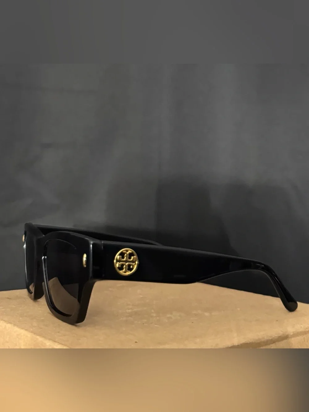 Tory Burch Black Sunglasses with Gold Logo Accents